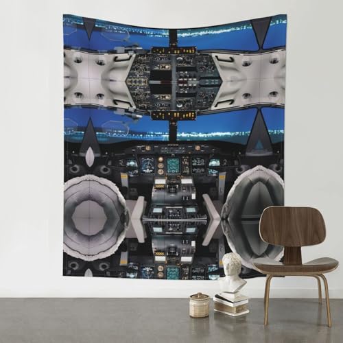 JaoXer Flugzeug-Cockpit-Druck, Wandteppich, 152,4 x 129,5 cm, Raum-Dekoration, Kunstposter für Wohnzimmer, Schlafzimmer, minimalistischer Wandbehang JaoXer Flugzeug-Cockpit-Druck, Wandteppich, 152,4 x 129,5 cm, Raum-Dekoration, Kunstposter für Wohnzimmer, Schlafzimmer, minimalistischer Wandbehang von JaoXer