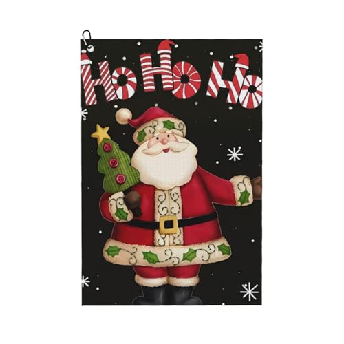 JaoXer Frohe Weihnachten Druck Golfschläger Handtuch für Männer & Frauen - Tragbar mit Karabinerhaken - Perfekt für Sport, Yoga, Fitnessstudio, Strand JaoXer Frohe Weihnachten Druck Golfschläger Handtuch für Männer & Frauen - Tragbar mit Karabinerhaken - Perfekt für Sport, Yoga, Fitnessstudio, Strand von JaoXer