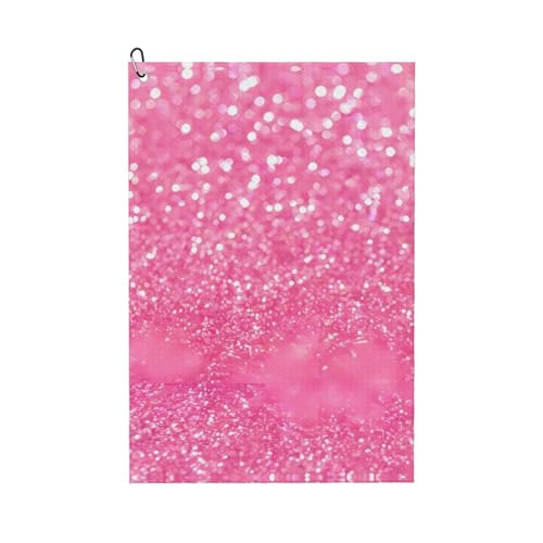 JaoXer Funkelndes rosa Glitzer-Druck Golfschläger-Handtuch für Männer & Frauen - tragbar mit Karabinerhaken - Perfekt für Sport, Yoga, Fitnessstudio, Strand JaoXer Funkelndes rosa Glitzer-Druck Golfschläger-Handtuch für Männer & Frauen - tragbar mit Karabinerhaken - Perfekt für Sport, Yoga, Fitnessstudio, Strand von JaoXer