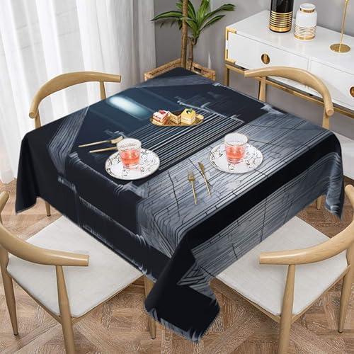 JaoXer GhostlyGathering Tischdecke, bedruckt, quadratisch, perfekt für drinnen und draußen, Esstisch, Couchtisch und Bürokonferenzen von JaoXer