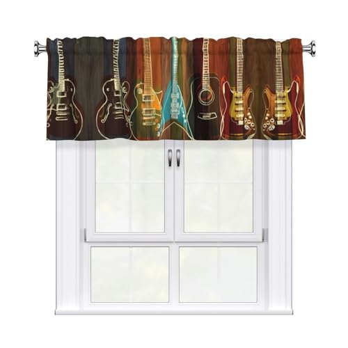 JaoXer Gitarren-Vorhang, Kunstdruck, 137,2 x 45,7 cm, Fensterdekoration für Heimdekoration, perfekt für Badezimmer, Waschküche JaoXer Gitarren-Vorhang, Kunstdruck, 137,2 x 45,7 cm, Fensterdekoration für Heimdekoration, perfekt für Badezimmer, Waschküche von JaoXer