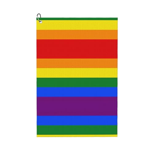 JaoXer Golfschlägerhandtuch mit Regenbogen-Druck für Männer & Frauen - tragbar mit Karabinerhaken - Perfekt für Sport, Yoga, Fitnessstudio, Strand JaoXer Golfschlägerhandtuch mit Regenbogen-Druck für Männer & Frauen - tragbar mit Karabinerhaken - Perfekt für Sport, Yoga, Fitnessstudio, Strand von JaoXer