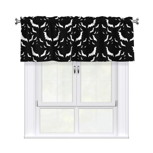 JaoXer Halloween-Vorhang mit fliegenden Fledermäusen, 137,2 x 45,7 cm, Fensterdekoration für Heimdekoration, perfekt für Badezimmer, Waschküche JaoXer Halloween-Vorhang mit fliegenden Fledermäusen, 137,2 x 45,7 cm, Fensterdekoration für Heimdekoration, perfekt für Badezimmer, Waschküche von JaoXer