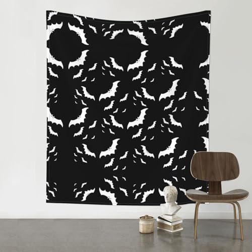 JaoXer Halloween-Wandteppich mit fliegenden Fledermäusen, 152,4 x 129,5 cm, Raumdekoration, Kunstposter für Wohnzimmer, Schlafzimmer, minimalistischer Wandbehang JaoXer Halloween-Wandteppich mit fliegenden Fledermäusen, 152,4 x 129,5 cm, Raumdekoration, Kunstposter für Wohnzimmer, Schlafzimmer, minimalistischer Wandbehang von JaoXer