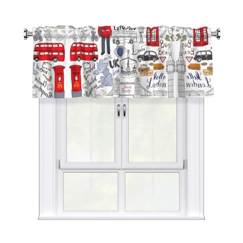 JaoXer I Love London Druck-Vorhang, Volant, 137,2 x 45,7 cm, Fensterdekoration für Heimdekoration, perfekt für Badezimmer, Waschküche JaoXer I Love London Druck-Vorhang, Volant, 137,2 x 45,7 cm, Fensterdekoration für Heimdekoration, perfekt für Badezimmer, Waschküche von JaoXer