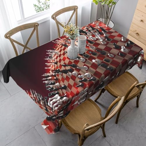 JaoXer International Rechteckige Tischdecke mit Schachdruck, waschbar, klassische Küchendekoration für Esstisch, Tischplatte, Party-Tischdecken JaoXer International Rechteckige Tischdecke mit Schachdruck, waschbar, klassische Küchendekoration für Esstisch, Tischplatte, Party-Tischdecken von JaoXer