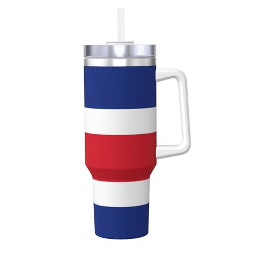 JaoXer Isolierbecher, Motiv: Flagge von Costa Rica, Eisbully mit Griff, Trinkhalm, vakuumisoliert, für Fitnessstudio, Camping, Büro, Auto, 1,2 l JaoXer Isolierbecher, Motiv: Flagge von Costa Rica, Eisbully mit Griff, Trinkhalm, vakuumisoliert, für Fitnessstudio, Camping, Büro, Auto, 1,2 l von JaoXer