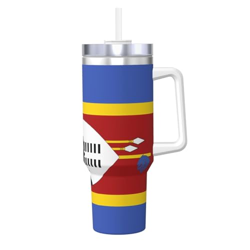 JaoXer Isolierbecher mit Swasiland-Flagge, Eisbully mit Griff, Strohhalm, vakuumisoliert, für Fitnessstudio, Camping, Büro, Auto, 1,2 l JaoXer Isolierbecher mit Swasiland-Flagge, Eisbully mit Griff, Strohhalm, vakuumisoliert, für Fitnessstudio, Camping, Büro, Auto, 1,2 l von JaoXer