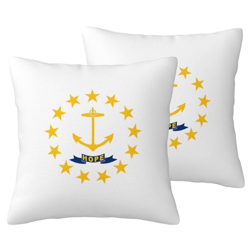 JaoXer Kissenbezüge aus Kunstleinen, 61 x 61 cm, 2 Stück, weich, atmungsaktiv, gemütlich, bequem, dekorativ, Rhode Island-Staatsflagge, bedruckt JaoXer Kissenbezüge aus Kunstleinen, 61 x 61 cm, 2 Stück, weich, atmungsaktiv, gemütlich, bequem, dekorativ, Rhode Island-Staatsflagge, bedruckt von JaoXer