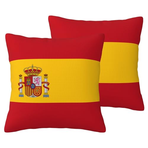 JaoXer Kissenbezüge aus Leinenimitat, 45,7 x 45,7 cm, weich, atmungsaktiv, gemütlich, bequem, dekorativ, spanische Flagge, 2 Stück JaoXer Kissenbezüge aus Leinenimitat, 45,7 x 45,7 cm, weich, atmungsaktiv, gemütlich, bequem, dekorativ, spanische Flagge, 2 Stück von JaoXer