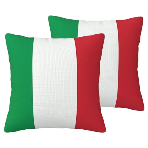 JaoXer Kissenbezüge aus Leinenimitat, 50,8 x 50,8 cm, weich, atmungsaktiv, gemütlich, bequem, dekorativ, italienische Flagge, 2 Stück JaoXer Kissenbezüge aus Leinenimitat, 50,8 x 50,8 cm, weich, atmungsaktiv, gemütlich, bequem, dekorativ, italienische Flagge, 2 Stück von JaoXer