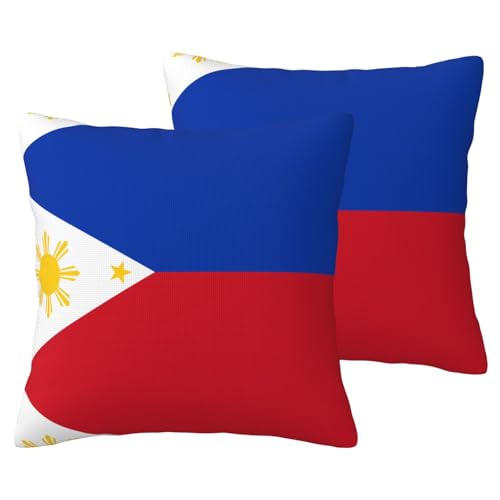 JaoXer Kissenbezüge aus Leinenimitat, 61 x 61 cm, weich, atmungsaktiv, gemütlich, bequem, dekorativ, Philippinische Flagge, 2 Stück JaoXer Kissenbezüge aus Leinenimitat, 61 x 61 cm, weich, atmungsaktiv, gemütlich, bequem, dekorativ, Philippinische Flagge, 2 Stück von JaoXer
