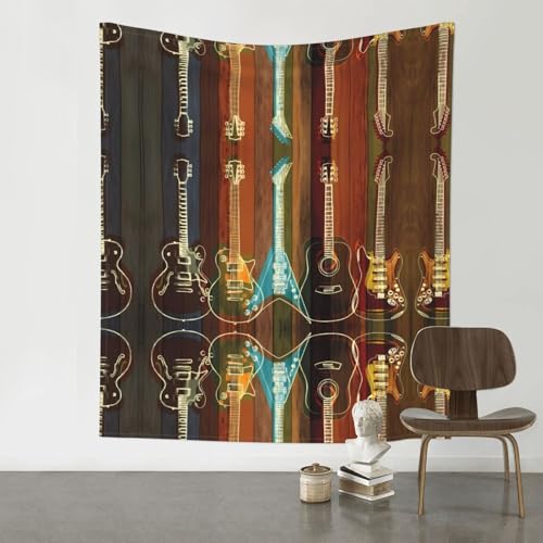 JaoXer Kunstdruck mit Gitarren, Wandteppich, 152,4 x 129,5 cm, Raumdekoration, Kunstposter für Wohnzimmer, Schlafzimmer, minimalistischer Wandbehang JaoXer Kunstdruck mit Gitarren, Wandteppich, 152,4 x 129,5 cm, Raumdekoration, Kunstposter für Wohnzimmer, Schlafzimmer, minimalistischer Wandbehang von JaoXer