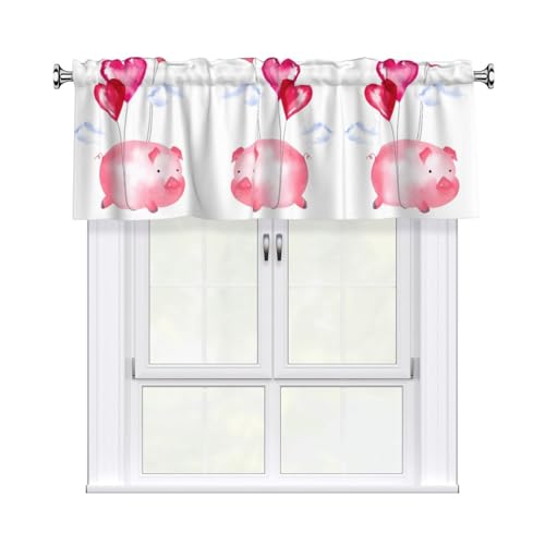 JaoXer Lustiger Schweinchen-Vorhang, Volant, 137,2 x 45,7 cm, Fensterdekoration für Heimdekoration, perfekt für Badezimmer, Waschküche JaoXer Lustiger Schweinchen-Vorhang, Volant, 137,2 x 45,7 cm, Fensterdekoration für Heimdekoration, perfekt für Badezimmer, Waschküche von JaoXer