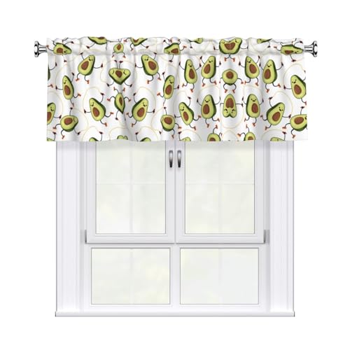 JaoXer Lustiger Vorhang mit Cartoon-Avocado-Druck, 137,2 x 45,7 cm, Fensterdekoration für Heimdekoration, perfekt für Badezimmer, Waschküche JaoXer Lustiger Vorhang mit Cartoon-Avocado-Druck, 137,2 x 45,7 cm, Fensterdekoration für Heimdekoration, perfekt für Badezimmer, Waschküche von JaoXer