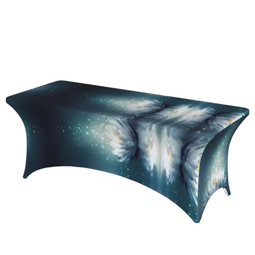 JaoXer Magic Lotus Rechteckige Tischdecke mit Blumendruck, abwischbar, dehnbar, langlebig, für den Innen- und Außenbereich JaoXer Magic Lotus Rechteckige Tischdecke mit Blumendruck, abwischbar, dehnbar, langlebig, für den Innen- und Außenbereich von JaoXer