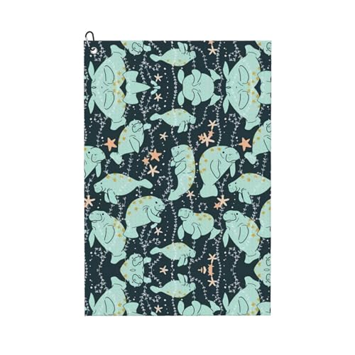 JaoXer Manatee Animals Calf Print Golf Club Handtuch für Männer & Frauen - Tragbar mit Karabinerhaken - Perfekt für Sport, Yoga, Fitnessstudio, Strand JaoXer Manatee Animals Calf Print Golf Club Handtuch für Männer & Frauen - Tragbar mit Karabinerhaken - Perfekt für Sport, Yoga, Fitnessstudio, Strand von JaoXer