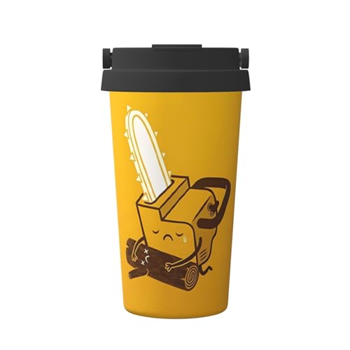 JaoXer Niedlicher isolierter Kaffeebecher mit weinender Kettensäge, stilvoller Griffdeckel, Reisebecher mit Boden, perfekt für heiße und eisgekühlte Getränke JaoXer Niedlicher isolierter Kaffeebecher mit weinender Kettensäge, stilvoller Griffdeckel, Reisebecher mit Boden, perfekt für heiße und eisgekühlte Getränke von JaoXer