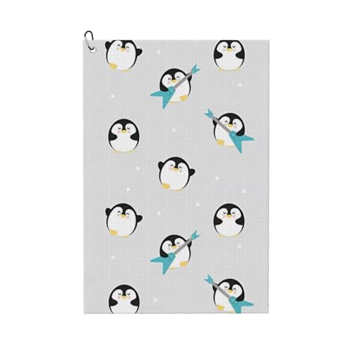 JaoXer Niedliches Pinguin-Druck Golfschläger-Handtuch für Männer & Frauen - tragbar mit Karabinerhaken - Perfekt für Sport, Yoga, Fitnessstudio, Strand JaoXer Niedliches Pinguin-Druck Golfschläger-Handtuch für Männer & Frauen - tragbar mit Karabinerhaken - Perfekt für Sport, Yoga, Fitnessstudio, Strand von JaoXer