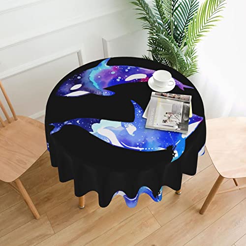 JaoXer Orca Killerwal Runde Tischdecke – Esstischabdeckung für Esszimmer, Bürotreffen und Feiertage, 152,4 cm Couchtischdecke von JaoXer