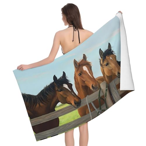 JaoXer Pferde-Badetuch-Set – weiche Mikrofaser-Badetücher – perfekt für Zuhause, Fitnessstudio, Strand und Reisen JaoXer Pferde-Badetuch-Set – weiche Mikrofaser-Badetücher – perfekt für Zuhause, Fitnessstudio, Strand und Reisen von JaoXer