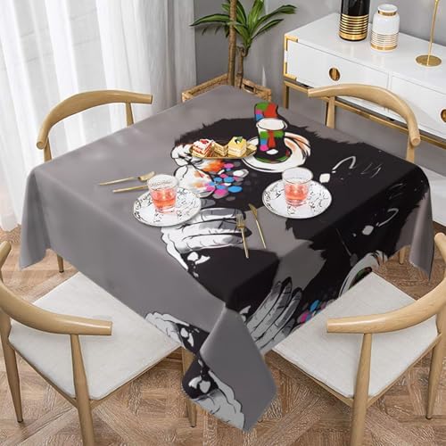 JaoXer Quadratische Tischdecke mit Affen-Motiv – perfekt für drinnen und draußen, Esstisch, Couchtisch und Bürokonferenzen von JaoXer