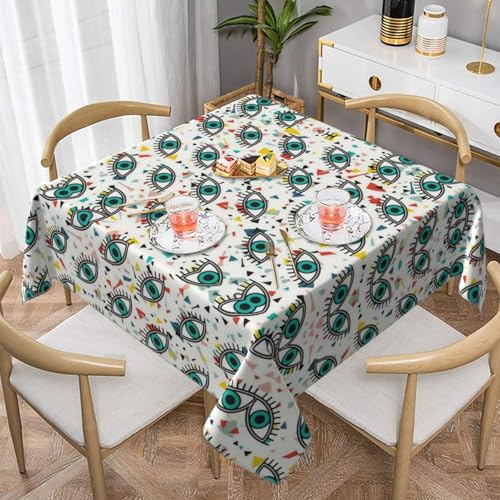JaoXer Quadratische Tischdecke mit Augenaufdruck, perfekt für drinnen und draußen, Esstisch, Couchtisch und Bürokonferenzen von JaoXer
