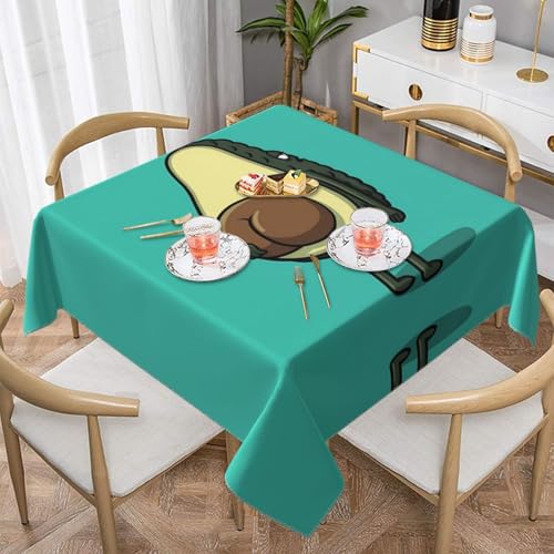 JaoXer Quadratische Tischdecke mit Avocado-Buttdruck – perfekt für drinnen und draußen, Esstisch, Couchtisch und Bürokonferenzen von JaoXer