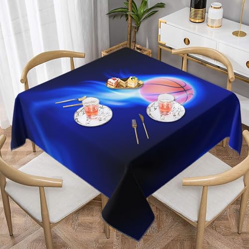 JaoXer Quadratische Tischdecke mit Basketballball-Druck, perfekt für drinnen und draußen, Esstisch, Couchtisch und Bürokonferenzen von JaoXer
