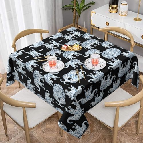 JaoXer Quadratische Tischdecke mit Elefantenmuster – perfekt für drinnen und draußen, Esstisch, Couchtisch und Bürokonferenzen von JaoXer