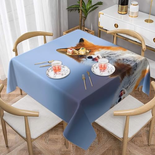 JaoXer Quadratische Tischdecke mit Fuchs-Motiv, perfekt für drinnen und draußen, Esstisch, Couchtisch und Bürokonferenzen von JaoXer