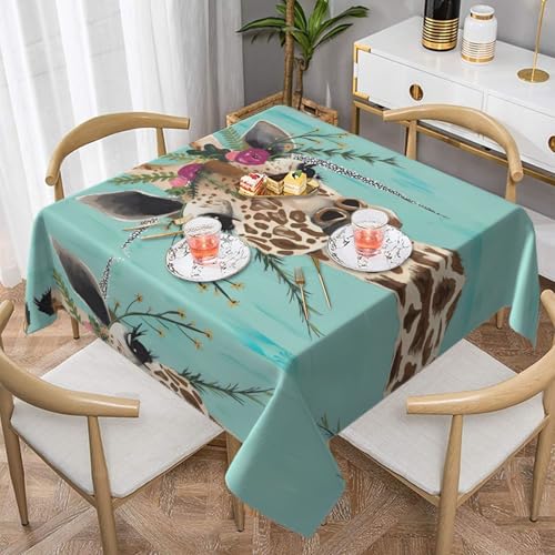 JaoXer Quadratische Tischdecke mit Giraffenmuster – perfekt für drinnen und draußen, Esstisch, Couchtisch und Bürokonferenzen von JaoXer