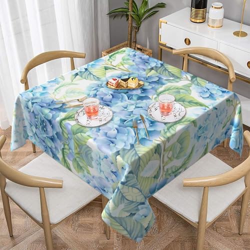 JaoXer Quadratische Tischdecke mit Hortensien-Aquarelldruck, perfekt für drinnen und draußen, Esstisch, Couchtisch und Bürokonferenzen JaoXer Quadratische Tischdecke mit Hortensien-Aquarelldruck, perfekt für drinnen und draußen, Esstisch, Couchtisch und Bürokonferenzen von JaoXer