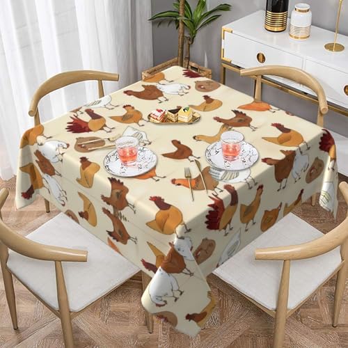 JaoXer Quadratische Tischdecke mit Hühnerbrut, perfekt für drinnen und draußen, Esstisch, Couchtisch und Bürokonferenzen JaoXer Quadratische Tischdecke mit Hühnerbrut, perfekt für drinnen und draußen, Esstisch, Couchtisch und Bürokonferenzen von JaoXer