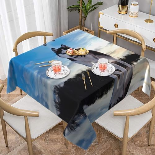 JaoXer Quadratische Tischdecke mit Hundemotiv – perfekt für drinnen und draußen, Esstisch, Couchtisch und Bürokonferenzen von JaoXer