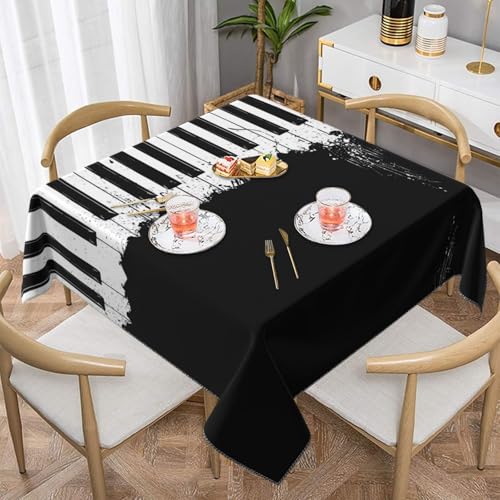 JaoXer Quadratische Tischdecke mit Klavierdruck, perfekt für drinnen und draußen, Esstisch, Couchtisch und Bürokonferenzen JaoXer Quadratische Tischdecke mit Klavierdruck, perfekt für drinnen und draußen, Esstisch, Couchtisch und Bürokonferenzen von JaoXer