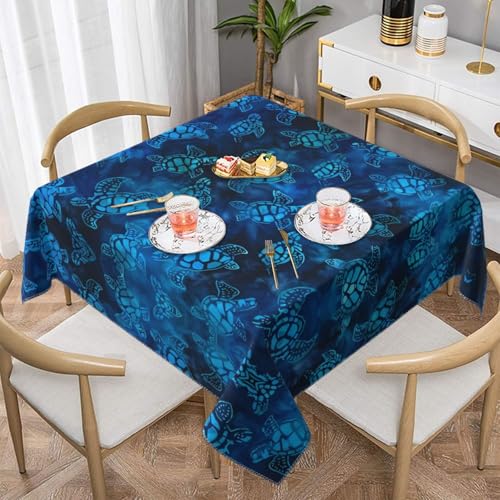 JaoXer Quadratische Tischdecke mit Meeresschildkrötenmuster, perfekt für drinnen und draußen, Esstisch, Couchtisch und Bürokonferenzen von JaoXer
