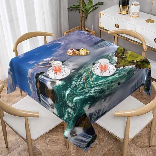 JaoXer Quadratische Tischdecke mit Niagarafällen, perfekt für drinnen und draußen, Esstisch, Couchtisch und Bürokonferenzen von JaoXer