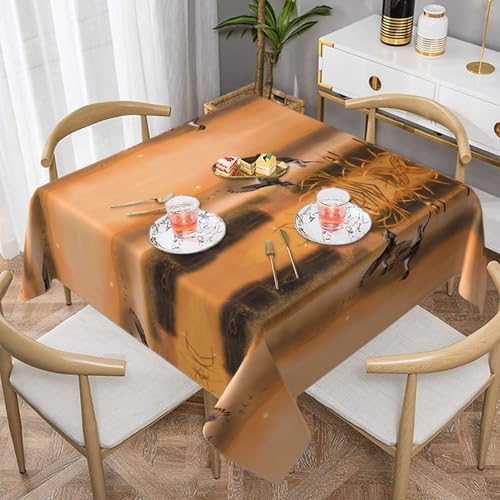 JaoXer Quadratische Tischdecke mit Ölgemälde-Motiv – perfekt für drinnen und draußen, Esstisch, Couchtisch und Bürokonferenzen JaoXer Quadratische Tischdecke mit Ölgemälde-Motiv – perfekt für drinnen und draußen, Esstisch, Couchtisch und Bürokonferenzen von JaoXer