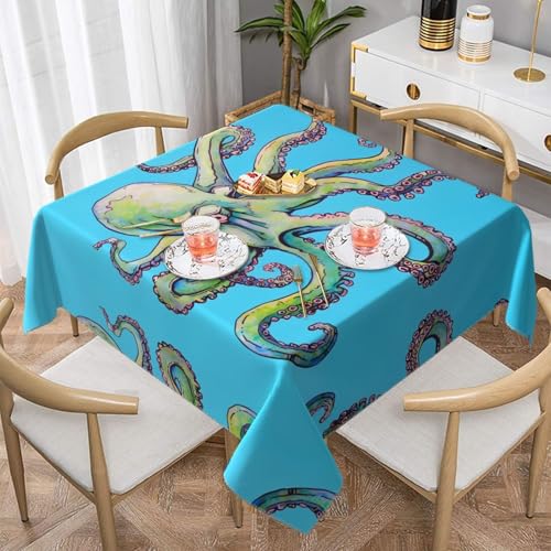 JaoXer Quadratische Tischdecke mit Oktopus-Design, perfekt für drinnen und draußen, Esstisch, Couchtisch und Bürokonferenzen von JaoXer