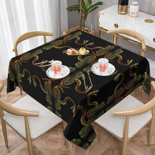 JaoXer Quadratische Tischdecke mit Schlangenmuster – perfekt für drinnen und draußen, Esstisch, Couchtisch und Bürokonferenzen von JaoXer
