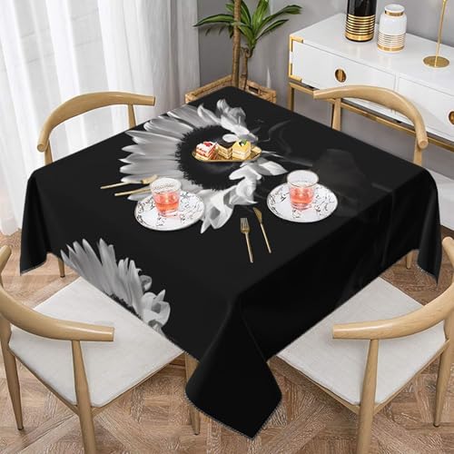 JaoXer Quadratische Tischdecke mit Sonnenblumen-Aufdruck – perfekt für drinnen und draußen, Esstisch, Couchtisch und Bürokonferenzen von JaoXer