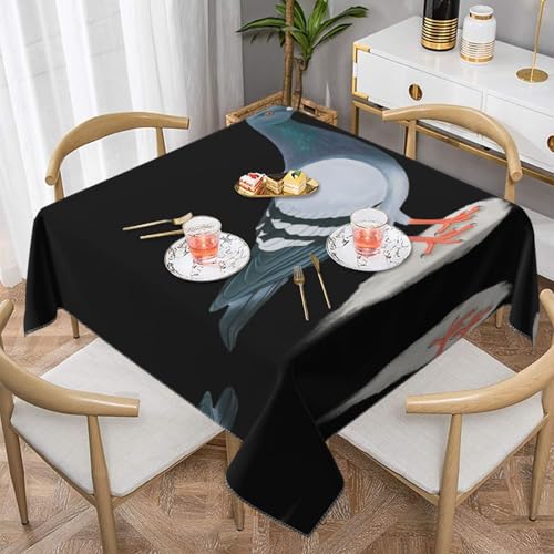 JaoXer Quadratische Tischdecke mit Taubenmuster, perfekt für drinnen und draußen, Esstisch, Couchtisch und Bürokonferenzen von JaoXer
