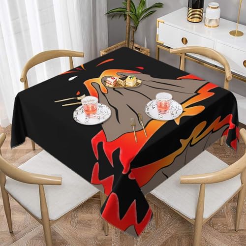 JaoXer Quadratische Tischdecke mit Vulkandruck, perfekt für drinnen und draußen, Esstisch, Couchtisch und Bürokonferenzen von JaoXer