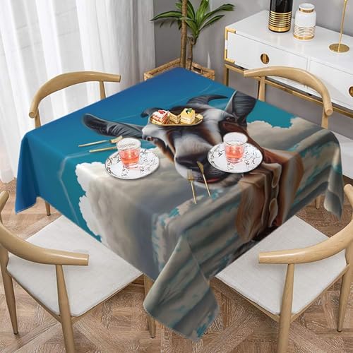 JaoXer Quadratische Tischdecke mit Ziegenmuster – perfekt für drinnen und draußen, Esstisch, Couchtisch und Bürokonferenzen von JaoXer