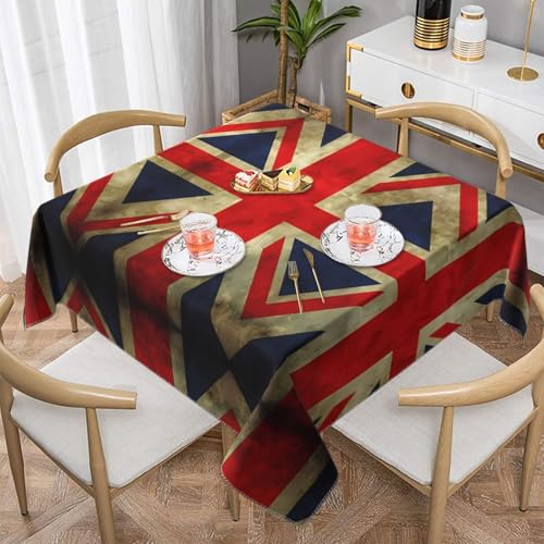 JaoXer Quadratische Tischdecke mit britischer Flagge, perfekt für drinnen und draußen, Esstisch, Couchtisch und Bürokonferenzen von JaoXer