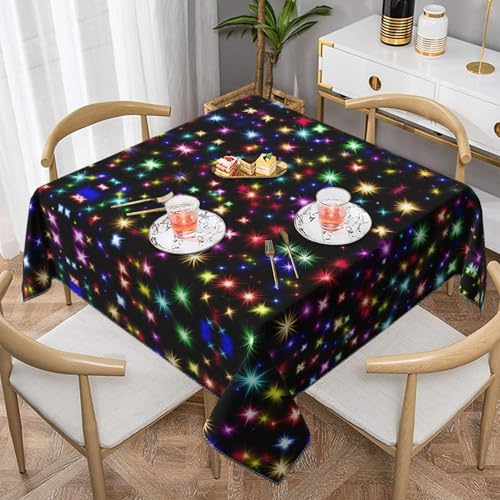 JaoXer Quadratische Tischdecke mit leuchtendem, farbenfrohem Kunstdruck, perfekt für drinnen und draußen, Esstisch, Couchtisch und Bürokonferenzen von JaoXer