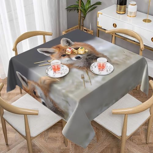 JaoXer Quadratische Tischdecke mit süßem Fuchs-Druck, perfekt für drinnen und draußen, Esstisch, Couchtisch und Bürokonferenzen JaoXer Quadratische Tischdecke mit süßem Fuchs-Druck, perfekt für drinnen und draußen, Esstisch, Couchtisch und Bürokonferenzen von JaoXer