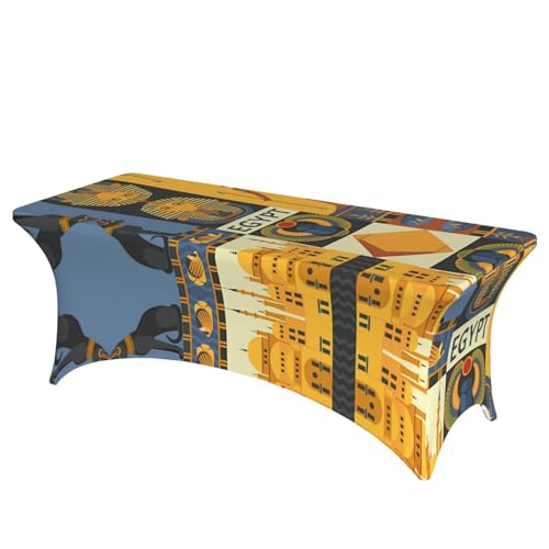 JaoXer Rechteckige Tischdecke aus der Antike Ägypten-Stamm-Serie, abwischbar, dehnbar, langlebig, für den Innen- und Außenbereich JaoXer Rechteckige Tischdecke aus der Antike Ägypten-Stamm-Serie, abwischbar, dehnbar, langlebig, für den Innen- und Außenbereich von JaoXer