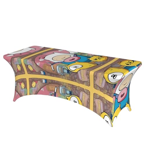 JaoXer Rechteckige Tischdecke mit Adventure Time-Druck, abwischbar, dehnbar, langlebig, für den Innen- und Außenbereich JaoXer Rechteckige Tischdecke mit Adventure Time-Druck, abwischbar, dehnbar, langlebig, für den Innen- und Außenbereich von JaoXer